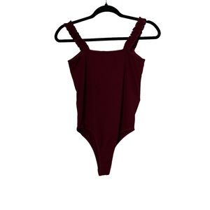 Hollister maroon color bodysuit with ruffle straps